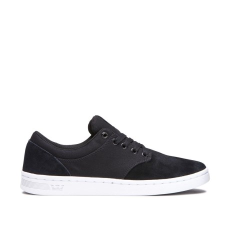 Supra Chino Court Mens Low Tops Shoes Black UK 83FYR
